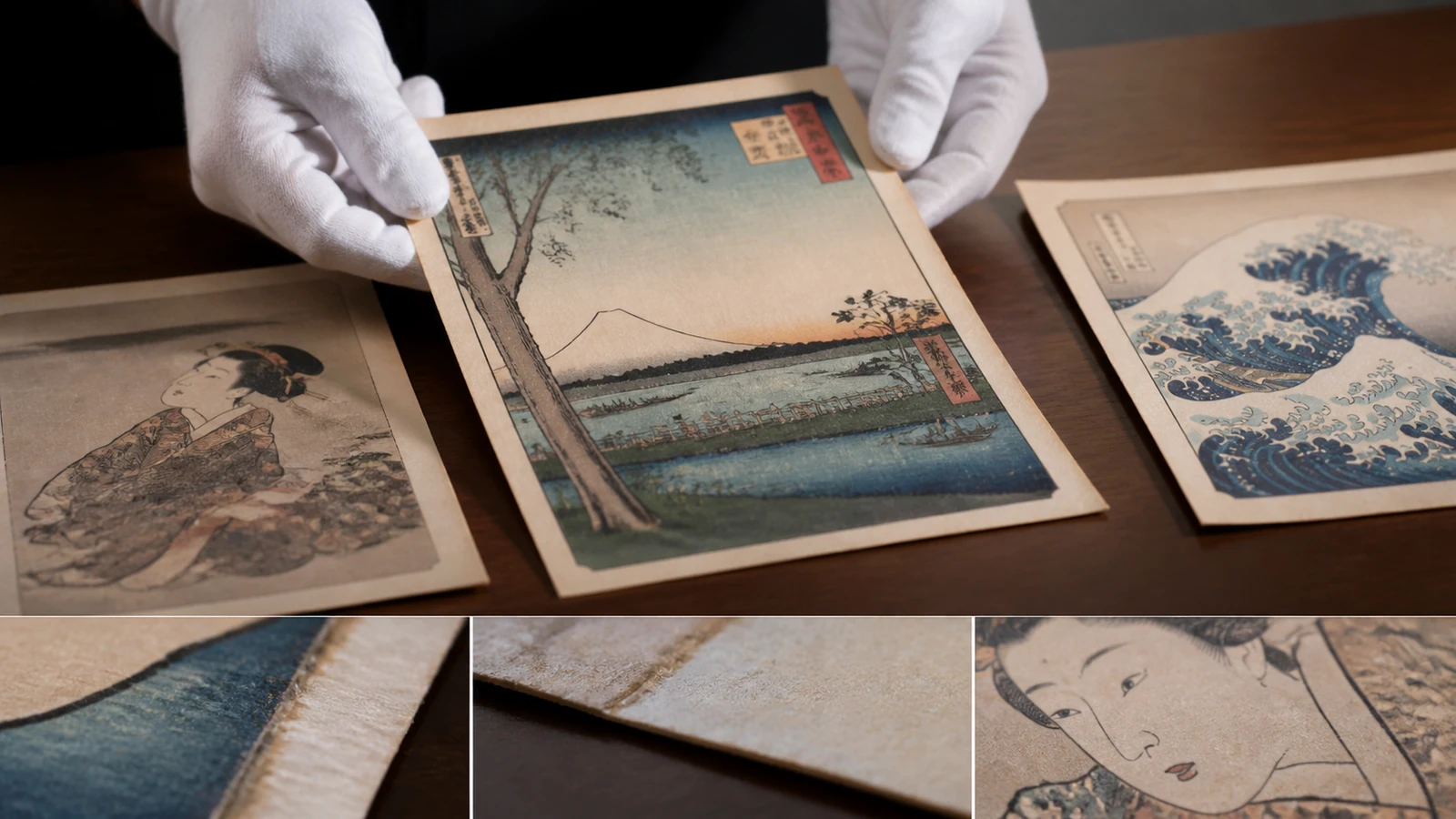 浮世絵・版画の価値を決める4つの要素を説明するAI生成参考写真