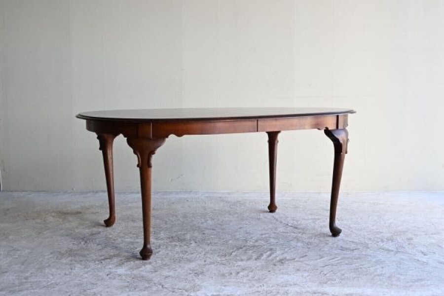 ETHAN ALLEN ダイニングテーブル ヴィンテージ クイーンアン様式 オーバル 木製