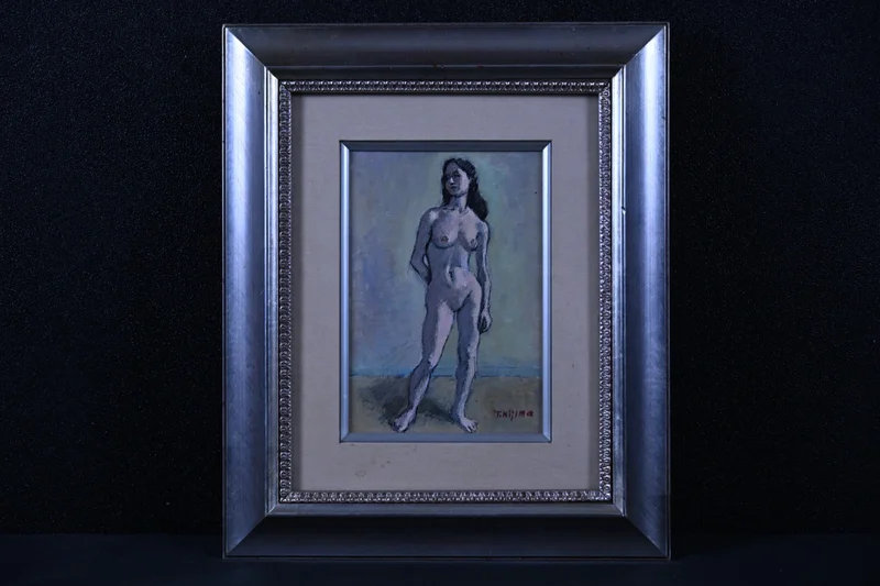 裸婦 油彩 肉筆 女性像 額装 洋画 アトリエ 人物画