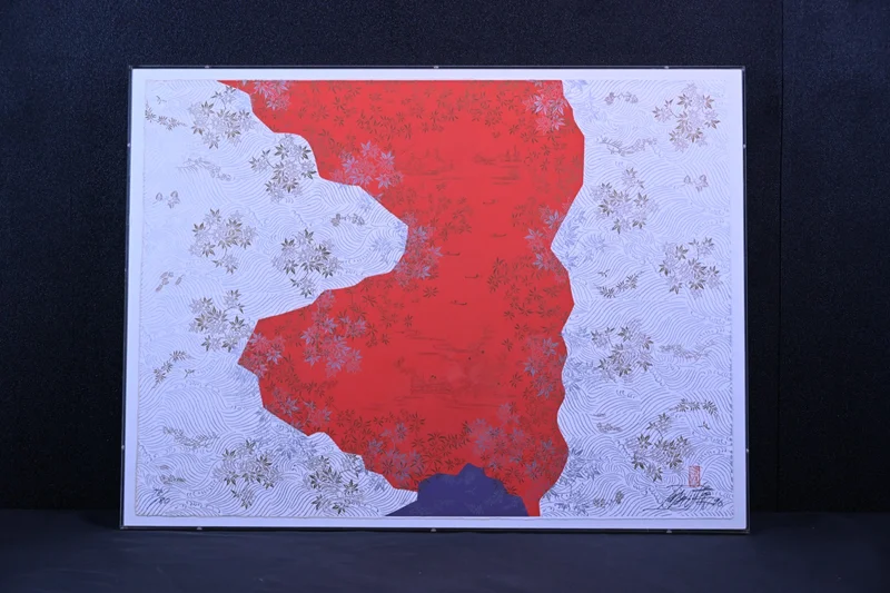 今井俊満 版画 滝田川 力士 相撲 浮世絵風 額装 和室 床の間 骨董