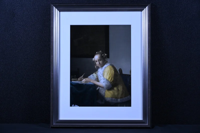 フェルメール 手紙を書く女 複製画  額装 人物画 洋画 バロック
