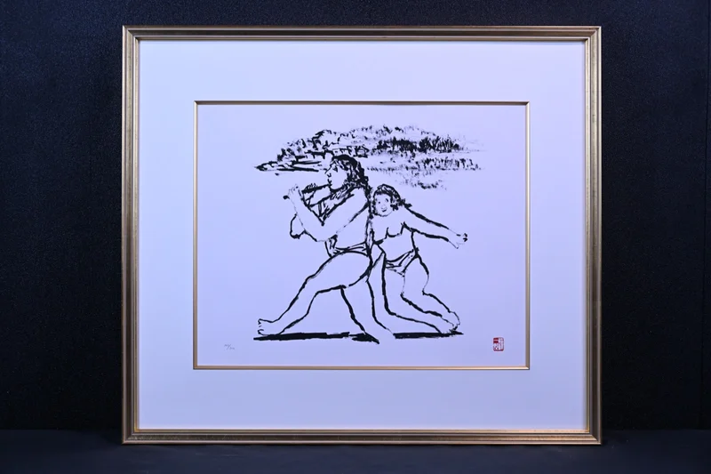 福沢一郎 リトグラフ シュルレアリスム 近代洋画 真作